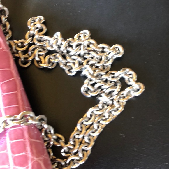 Ralph Lauren Ricky Id GENUINE alligator 🐊   chain handbag 👜 stunning - Picture 8 of 15